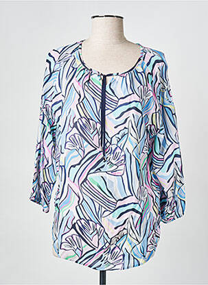 Blouse imprimé fantaisie manches 3/4 bleu RABE femme