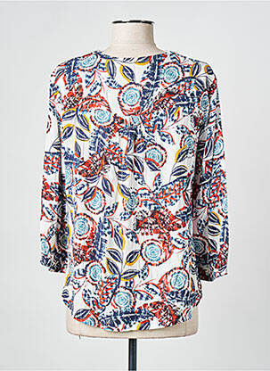 Blouse imprimé fantaisie manches 3/4 rouge CHRISTINE LAURE femme