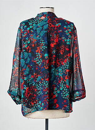 Blouse imprimé fantaisie manches 3/4 bleu CHRISTINE LAURE femme