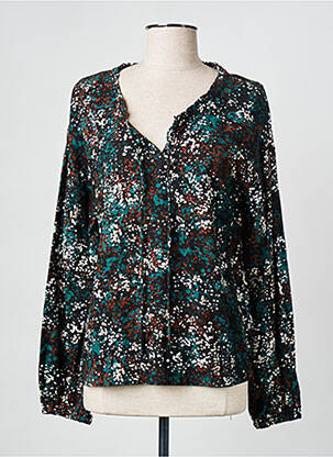 Blouse tissage popeline manches longues noir CREAM femme