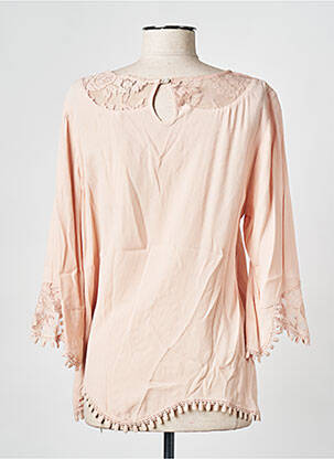 Blouse fermeture boutonnée au dos manches 3/4 rose CREAM femme