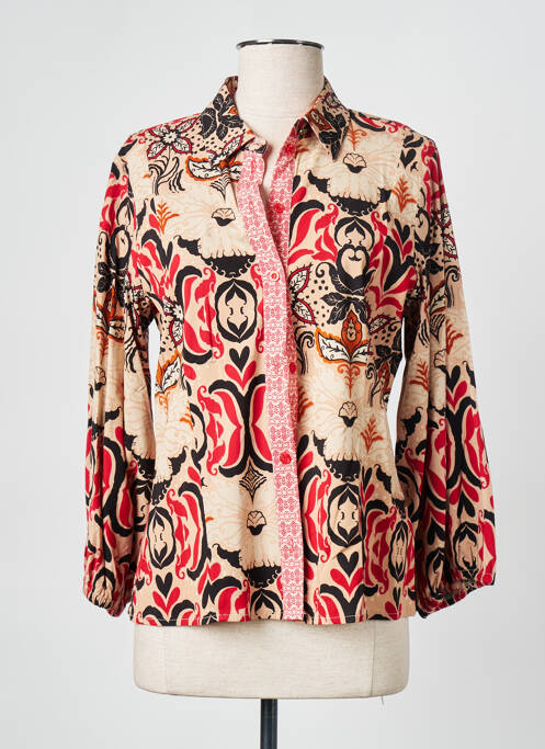 Blouse imprimé fantaisie manches 3/4 beige TRAMONTANA femme