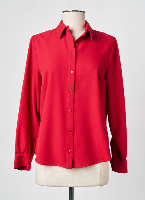 Chemisier coupe cintrée manches longues rouge FRANCE RIVOIRE femme