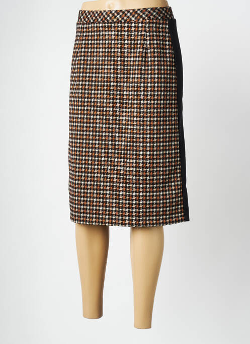 Jupe mi-longue marron FRANCE RIVOIRE pour femme