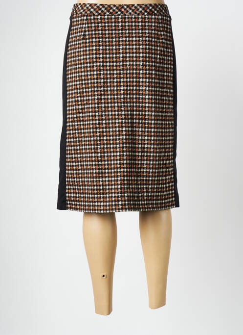 Jupe mi-longue marron FRANCE RIVOIRE pour femme