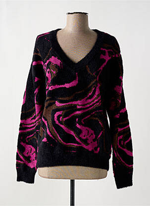 Pull col v manches longues noir EVA KAYAN femme