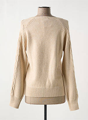 Pull tissage chiné manches longues beige MARINA V femme