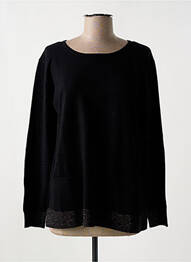 Pull coupe cintrée manches longues noir MARINA V femme