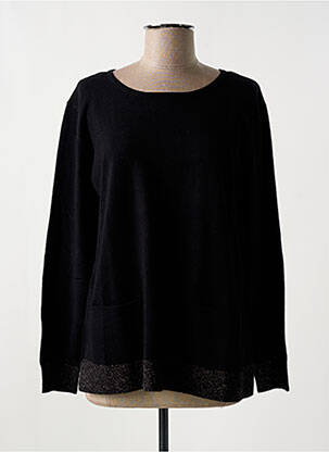 Pull coupe cintrée manches longues noir MARINA V femme