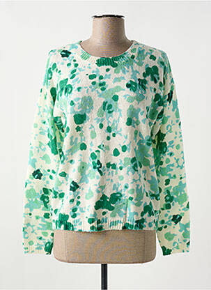 Pull stretch manches longues vert C'EST BEAU LA VIE femme