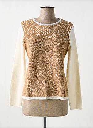 Pull stretch manches longues beige I.ODENA femme