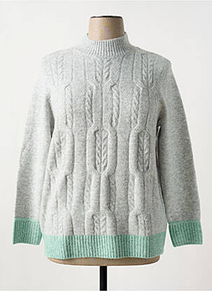 Pull tissage chiné manches longues gris SCORZZO femme