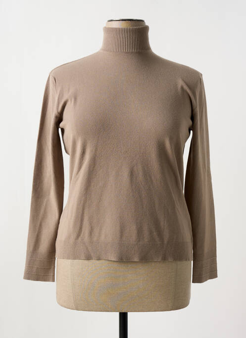 Pull col roulé marron DANEVA pour femme