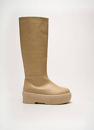 Bottes matière lisse talon de 4 à 6cm beige GIABORGHINI COUTURE femme