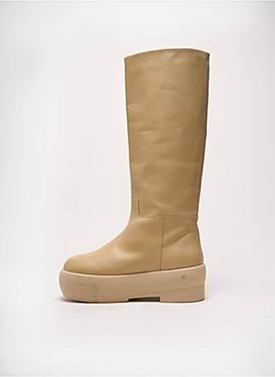 Bottes matière lisse talon de 4 à 6cm beige GIABORGHINI COUTURE femme
