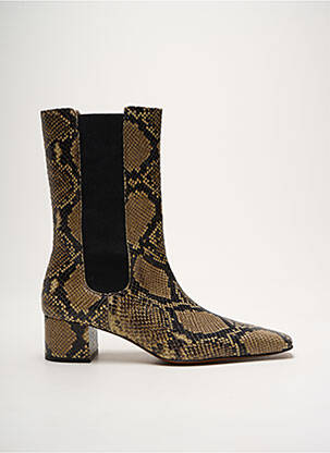 Bottines/boots tissage satiné talon de 4 à 6cm beige NANUSHKA femme