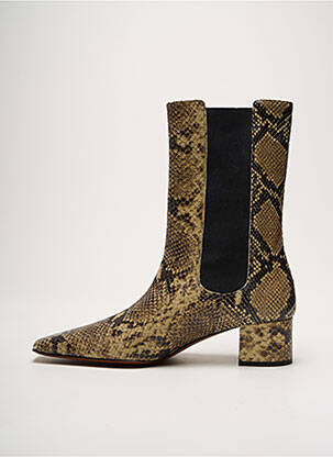 Bottines/boots tissage satiné talon de 4 à 6cm beige NANUSHKA femme
