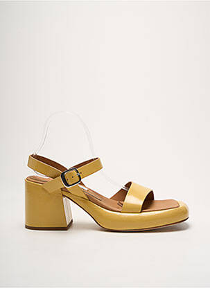 Sandales/nu pieds semi compensé talon de 4 à 6cm jaune MIISTA femme