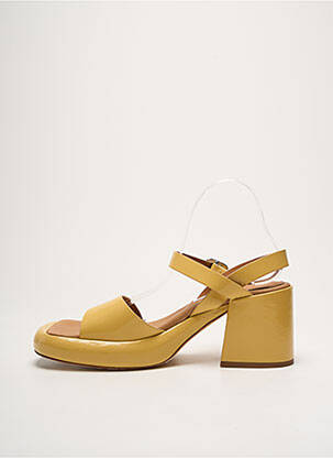 Sandales/nu pieds semi compensé talon de 4 à 6cm jaune MIISTA femme