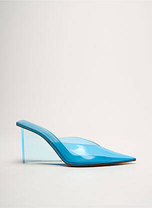 Mules/sabots talon compensé talon de 7 à 9cm bleu ARIELLE BARON femme
