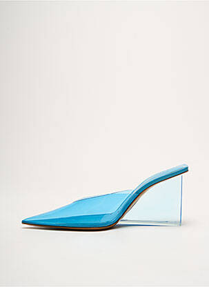 Mules/sabots matière lisse talon de 7 à 9cm bleu ARIELLE BARON femme