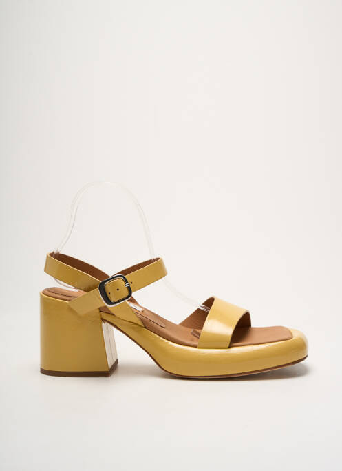 Sandales/nu pieds semi compensé talon de 4 à 6cm jaune MIISTA femme