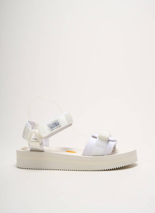 Sandales/nu pieds tissage satiné bout ouvert blanc SUICOKE homme