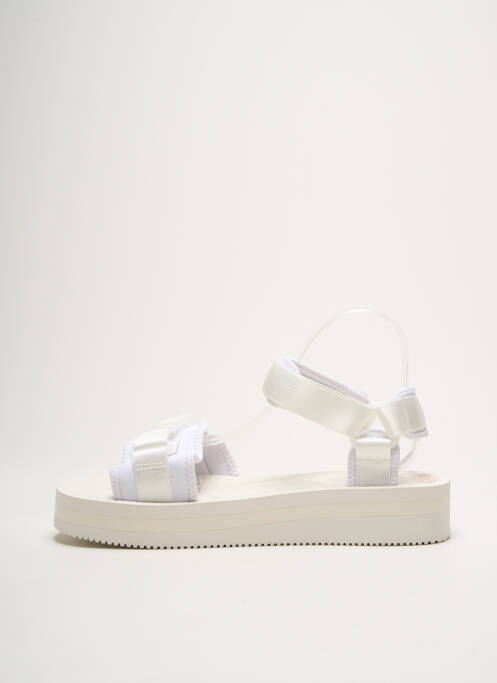 Sandales/nu pieds tissage satiné bout ouvert blanc SUICOKE homme
