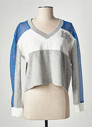 Sweat-shirt manches longues manches longues bleu OLGA LEYERS femme