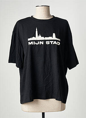T-shirt coupe droite manches courtes noir TOURIST LEMC femme