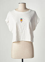Polo coupe droite manches courtes blanc JACQUELINE DE YONG femme