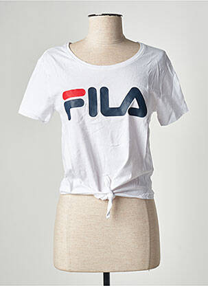 T-shirt imprimé fantaisie manches courtes blanc FILA femme