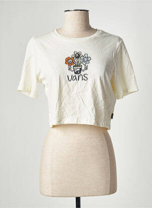 T-shirt coupe droite manches courtes beige VANS femme