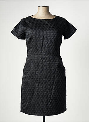 Robe mi-longue imprimé fantaisie manches courtes noir MOLLY BRACKEN femme