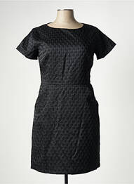 Robe mi-longue imprimé fantaisie manches courtes noir MOLLY BRACKEN femme
