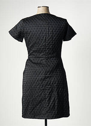 Robe mi-longue imprimé fantaisie manches courtes noir MOLLY BRACKEN femme