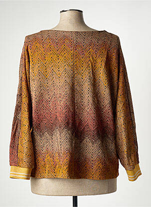 Pull col rond manches longues marron BELLITA femme