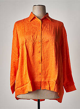 Chemisier coupe droite manches longues orange NOOR BY NORA GHARIB femme