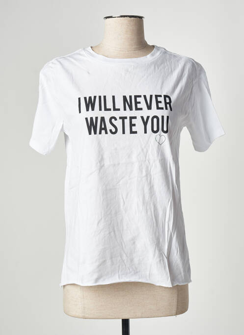 T-shirt coupe droite manches courtes blanc ONLY femme
