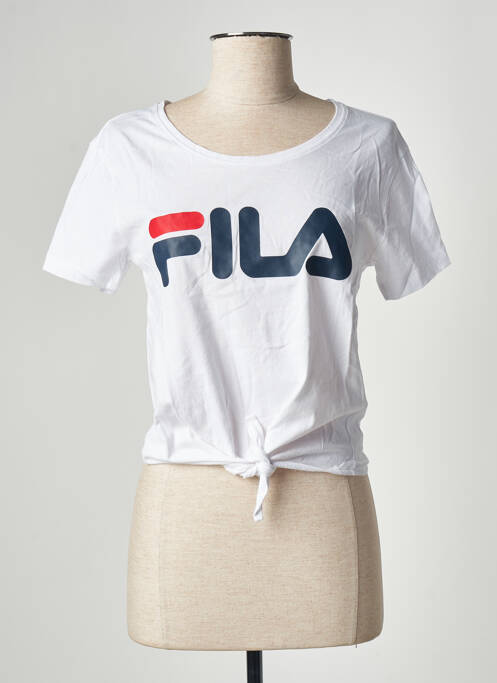 T-shirt imprimé fantaisie manches courtes blanc FILA femme