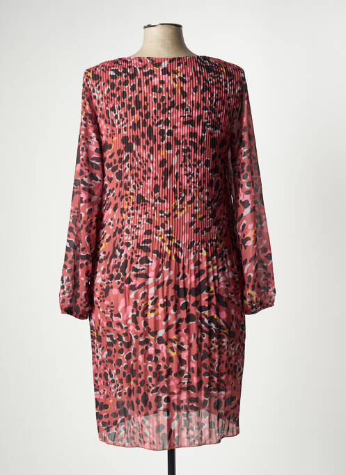 Robe mi-longue coupe fluide manches longues rouge BELLITA femme
