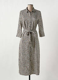 Robe longue coupe cintrée manches 3/4 beige ONLY femme