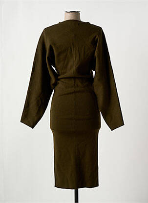 Robe longue manches longues manches longues vert MANGO femme