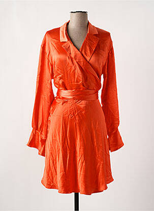 Robe mi-longue manches longues manches longues orange NOOR BY NORA GHARIB femme