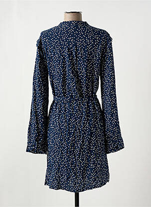 Robe mi-longue coupe fluide manches longues bleu CLOUDS OF FASHION BY LAURENTINE femme
