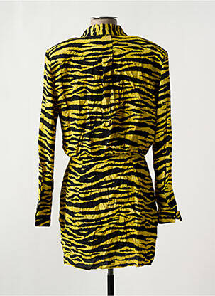 Robe courte manches longues manches longues jaune MANGO femme