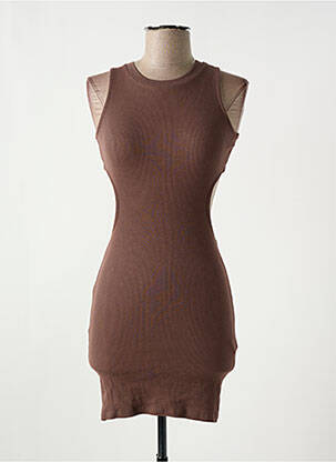 Robe courte sans manche sans manche marron SUBDUED femme