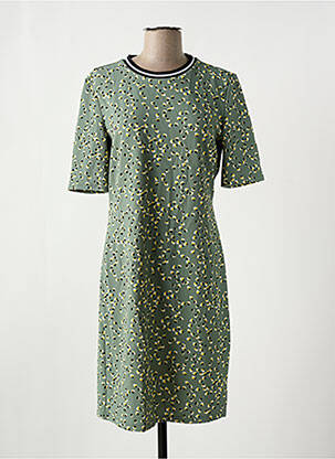Robe mi-longue tissage crêpe manches courtes vert VERO MODA femme