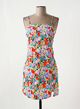 Robe courte coupe cintrée fines bretelles rose ONLY femme