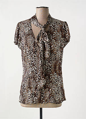 Chemisier coupe fluide manches courtes marron GUESS femme